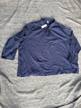 Old Navy Dark Blue Tie-Neck Top XXL